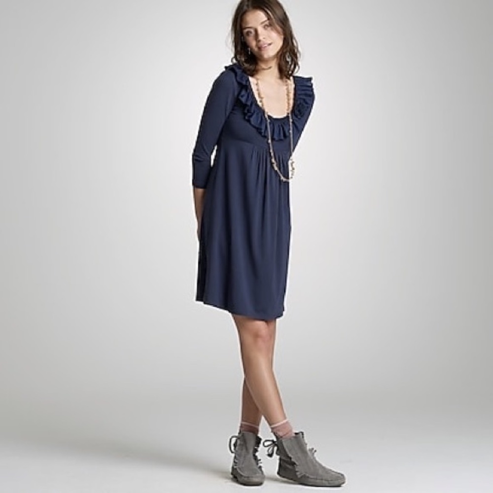 J.Crew Ruffle Rose Dress in Black